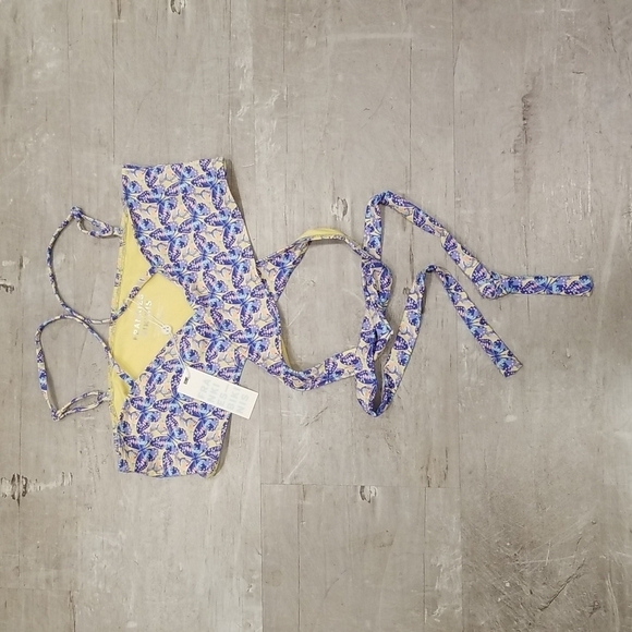 💕FRANKIE'S BIKINIS💕 Falcon Bikini TOP ~ Monarch Butterfly Print Large L NWT - Picture 9 of 14